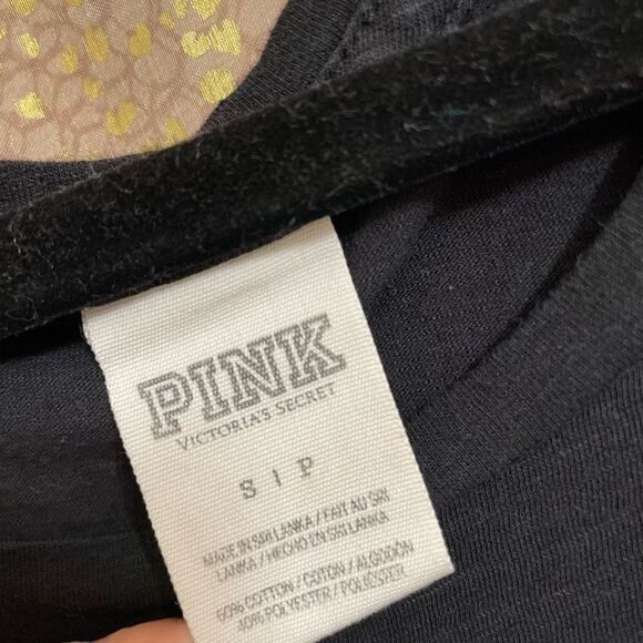 PINK Victorias Secret black/neon green guac muscle tanktop, S - Picture 4 of 4